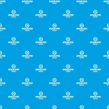 Zombie terror pattern seamless blue Stock Illustration