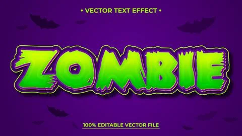 Zombie text effect, 3d editable Halloween spooky theme style font template Stock Illustration