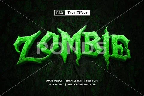 Zombie text style effect PSD Template