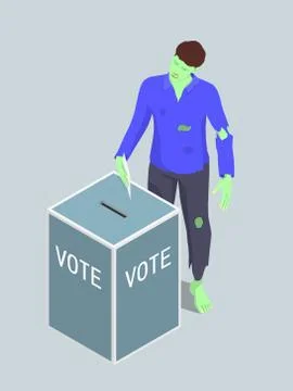 Zombie is trying to vote. Stock Illustration