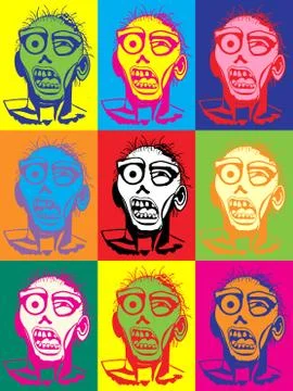 Zombie vector pop art illustration Stock Illustration