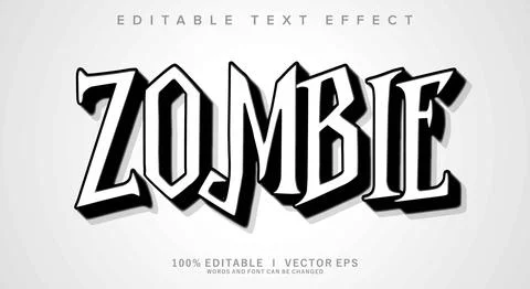 Zombie vector text effect with modern style design Stock Illustration