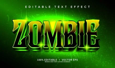 Zombie vector text effect with modern style design Stock Illustration