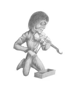 Zombie violinist Stockillustratie