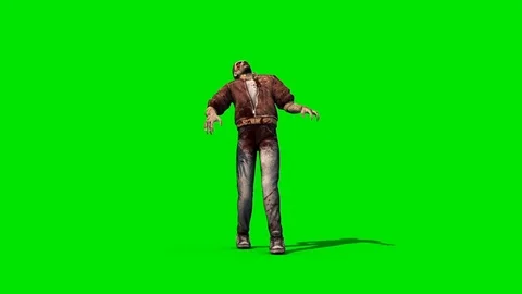 Zombie Walking Front Green Screen 3D Ren... | Stock Video | Pond5