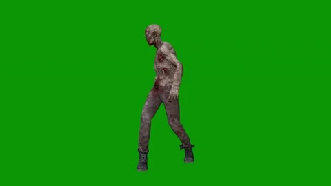 Zombie walking green screen animated chromakey emotion motion style Stockbeeldmateriaal 314067937