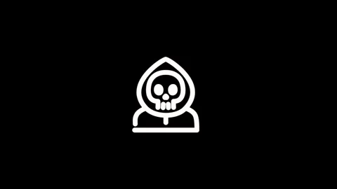 Zombie white icon motion video Stock Footage 293997121