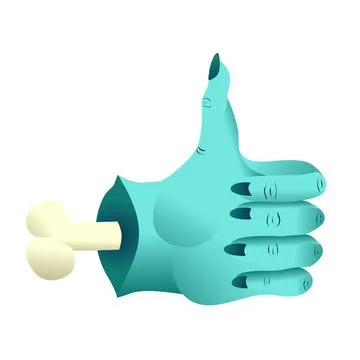 Zombie Witch Thumbs Up Like Drawing Stock Illustration