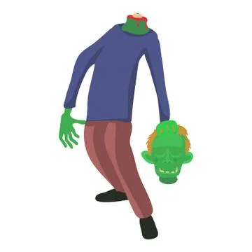 Zombie without head icon, cartoon style Stock Illustration