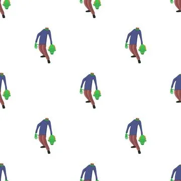 Zombie without head pattern seamless vector Stock Illustration