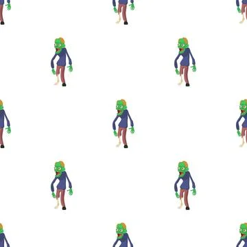 Zombie without a leg pattern seamless vector Stock Illustration