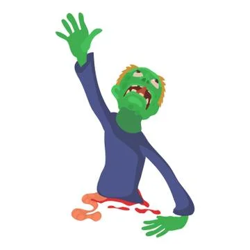 Zombie without lower body icon, cartoon style Stock Illustration