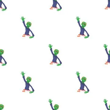 Zombie without lower body pattern seamless vector Stock Illustration