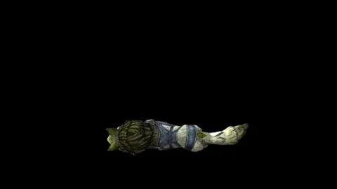 Zombie Wolf KT  down in  black background animation 3D rendering Stock Footage 292473745