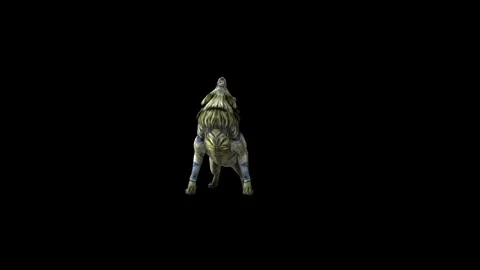 Zombie Wolf KT  howl  black background animation 3D rendering Stock Footage 292474336