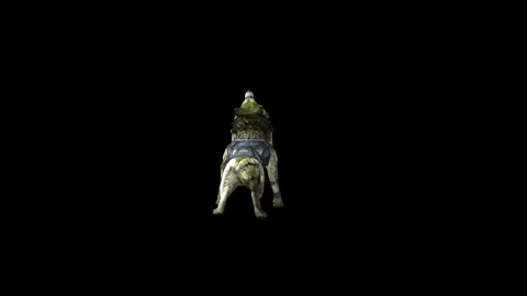 Zombie Wolf KT  howl  black background animation 3D rendering Stock Footage 292474536