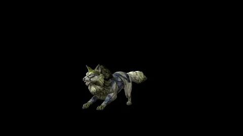 Zombie Wolf KT  jump attack black background animation 3D rendering Stock Footage 292475722