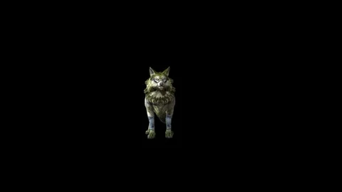 Zombie Wolf KT  lick leg  black background animation 3D rendering Stock Footage 296228311