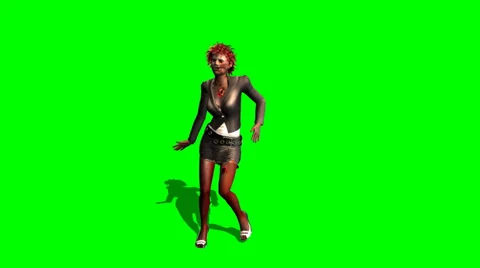 Zombie woman  the dancing dead - green screen Stock Footage