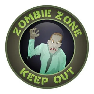 Zombie zone.Warning sign. Illustrazione stock