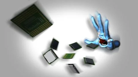 ZombieLoad-Hand Eats many CPU 스톡 일러스트