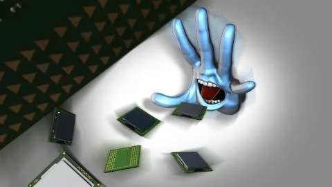 ZombieLoad-Hand Eats many CPU -detail- Stock Illustration