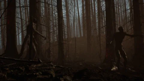 Zombies are shot dead in Sci-Fi Combat Battle 03 Stock Footage 232213975