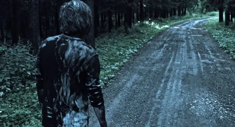 Zombies are walking through the woods. Stock-Footage 66836584