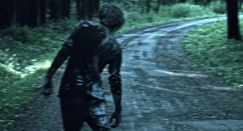 Zombies are walking through the woods. Stock Footage 66845676