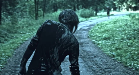 Zombies are walking through the woods. Vídeos de archivo 66852225