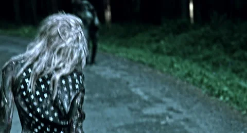 Zombies are walking through the woods. Video stock 66858979