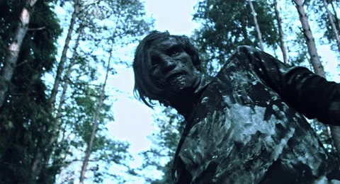 Zombies are walking through the woods. Stock-Footage 66862907