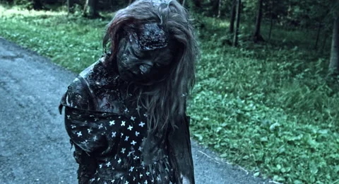 Zombies are walking through the woods. 스톡 동영상 66865225