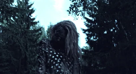 Zombies are walking through the woods. Video stock 66876862