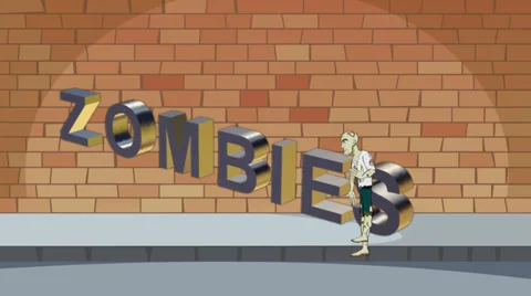 Zombies:  Cartoon Title Stock Footage 33910898