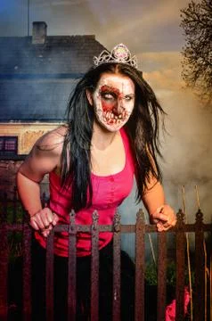 Zombies in the cemetery Stock Photos