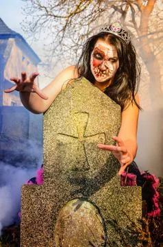 Zombies in the cemetery Foto stock