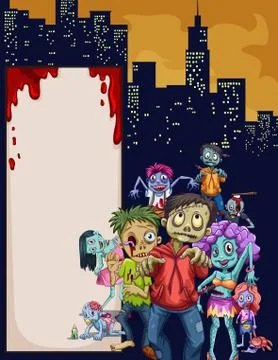 Zombies in the city Stock Illustration