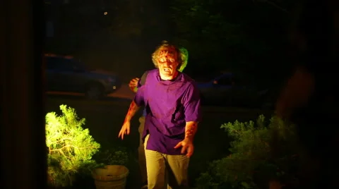 Zombies coming into house attack invasion Stock Footage 62903327