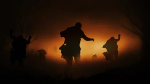 Zombies at Dusk Video stock 54224989