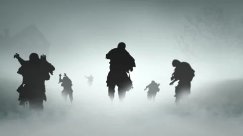 Zombies in the Fog Stock Footage 54225001