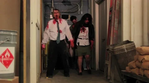 Zombies Hallway 1 Stock Footage 45146761