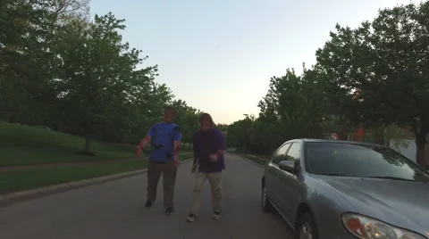Zombies on the road attacking attack Stock Footage 62898585