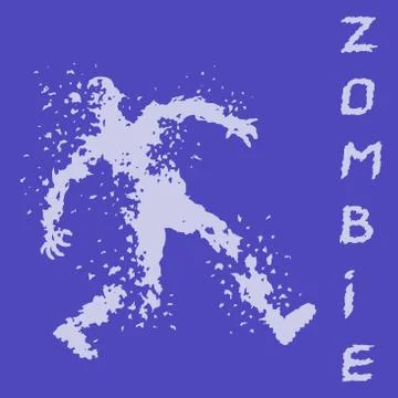 Zombies silhouette in leaky clothes. Vector illustration. Stock Illustration