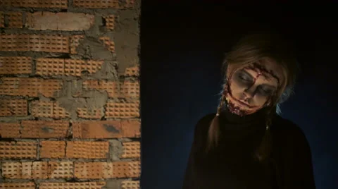Zombies with sliced person Video stock 68694141