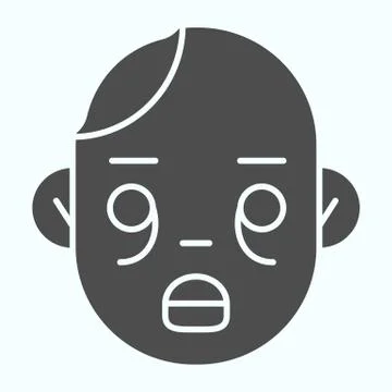 Zombies solid icon. Zombie head with child face. Halloween vector design concept Stock Illustration