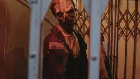 Zombies Stuck in Old Elevator Stock Footage 195983493