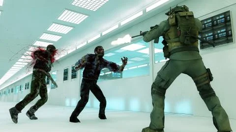 Zombies walking Stock Illustration