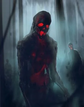 Zombies walking. Stock Illustration