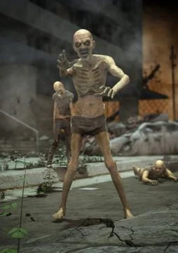 Zombies walking Stock Illustration